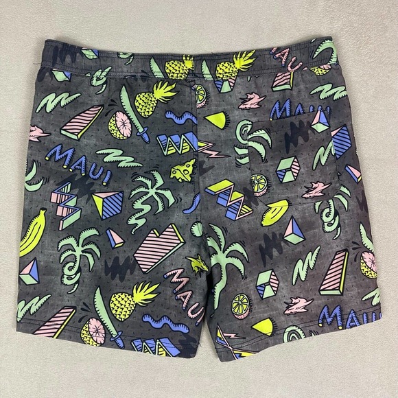 Maui And Sons Mens M Swim Trunks Multicolor Elastic Waist W Drawstring Pockets - Picture 12 of 13